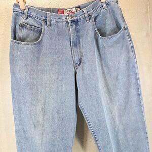 Vintage Y2K Bugle Boy 7M Millennium Baggy Light Wash Jeans Sz 38x30